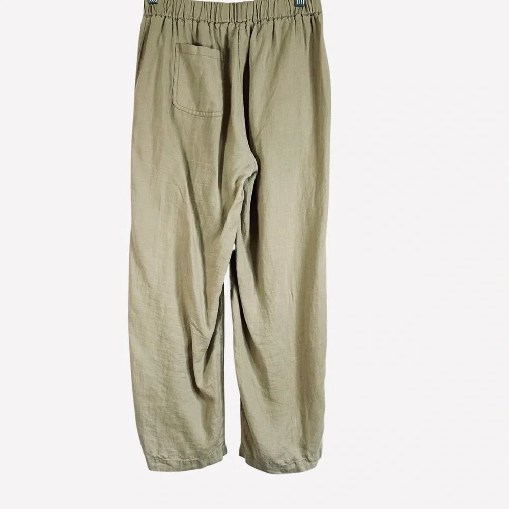 Quince 100% European Linen Cropped Pants Small Flax Elastic Waist
